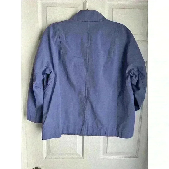 Lafayette 148 New York Susanne Patch Pocket Zip Up Jacket in Bluebird SMALL - Picture 3 of 6